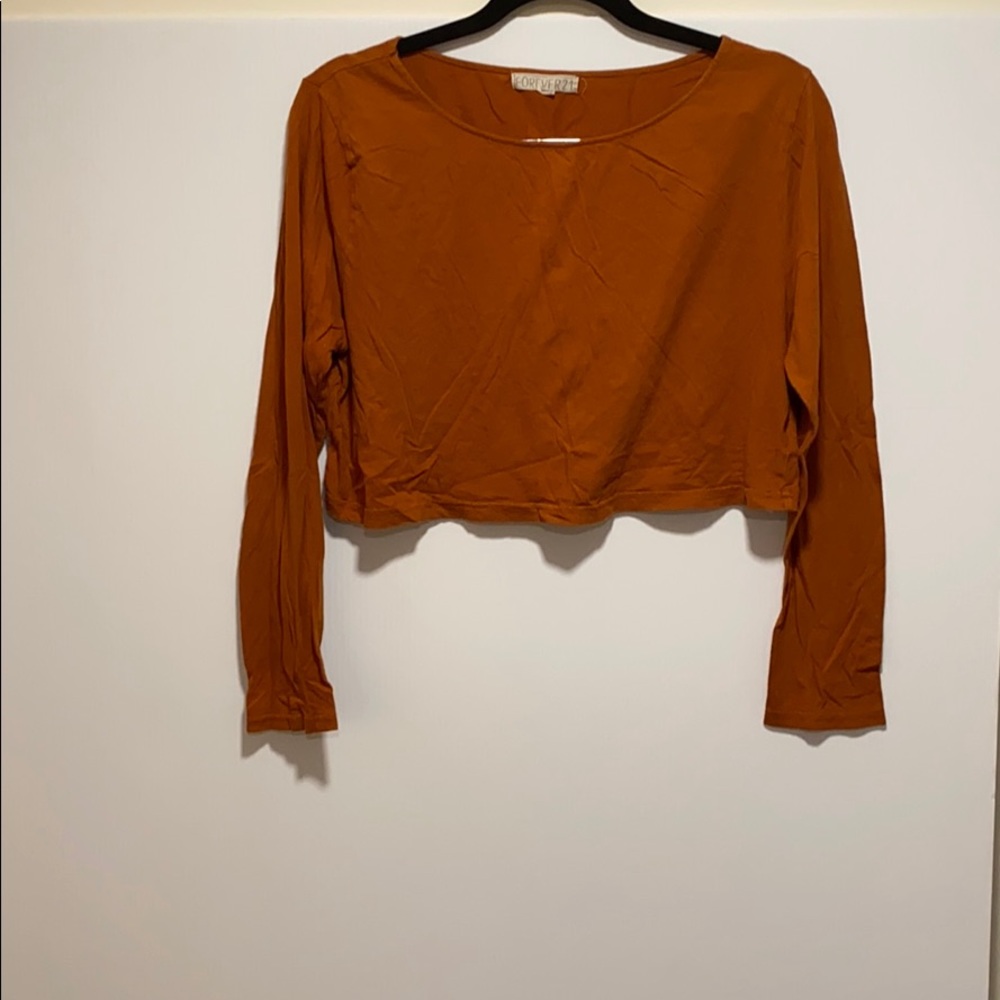 Forever 21 squash long sleeved crop top